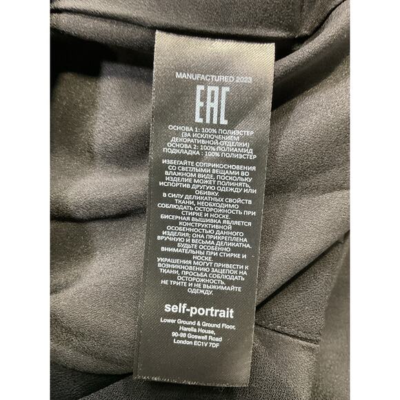 Self-Portrait 'Embellished' Black Crepe Mini Dress Size 6 - Picture 5 of 5